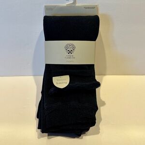 Vince Camuto Navy Velvet Lined Footless Tights